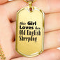 Old English Sheepdog - 18k Gold Finished Luxury Dog Tag Necklace