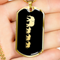 Mama Elephant With 3 Calves v2 - 18k Gold Finished Luxury Dog Tag Necklace