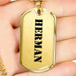 Herman - 18k Gold Finished Luxury Dog Tag Necklace