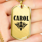 Carol v01a - 18k Gold Finished Luxury Dog Tag Necklace