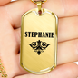 Stephanie v01a - 18k Gold Finished Luxury Dog Tag Necklace