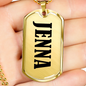 Jenna v01 - 18k Gold Finished Luxury Dog Tag Necklace