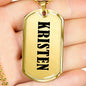 Kristen v01 - 18k Gold Finished Luxury Dog Tag Necklace