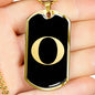 Initial O v2a - 18k Gold Finished Luxury Dog Tag Necklace