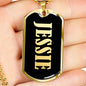 Jessie v02 - 18k Gold Finished Luxury Dog Tag Necklace