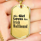Irish Wolfhound - 18k Gold Finished Luxury Dog Tag Necklace