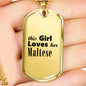 Maltese - 18k Gold Finished Luxury Dog Tag Necklace