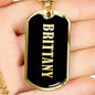 Brittany v02 - 18k Gold Finished Luxury Dog Tag Necklace