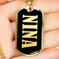 Nina v02 - 18k Gold Finished Luxury Dog Tag Necklace
