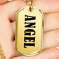 Angel v01 - 18k Gold Finished Luxury Dog Tag Necklace