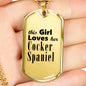 Cocker Spaniel - 18k Gold Finished Luxury Dog Tag Necklace