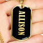 Allison v02 - 18k Gold Finished Luxury Dog Tag Necklace