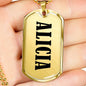 Alicia v01 - 18k Gold Finished Luxury Dog Tag Necklace