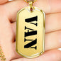Van - 18k Gold Finished Luxury Dog Tag Necklace