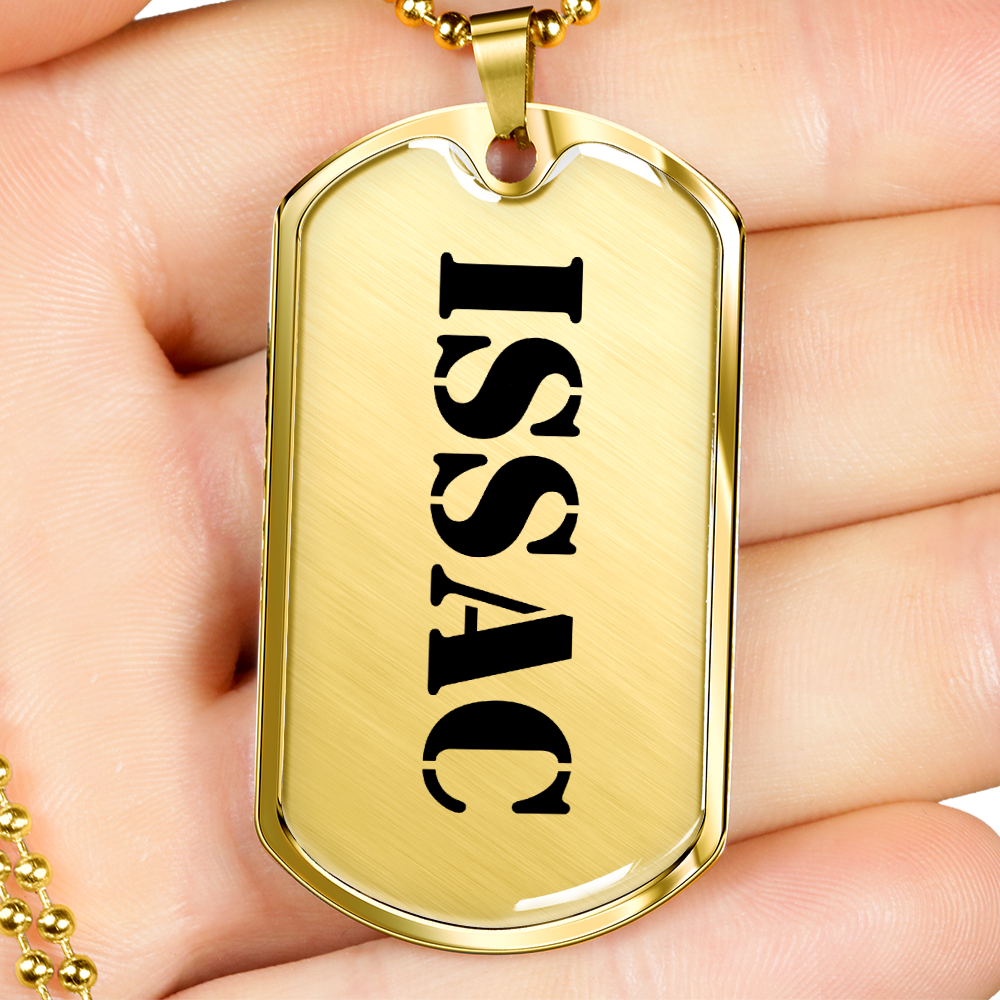 Issac - 18k Gold Finished Luxury Dog Tag Necklace