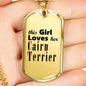 Cairn Terrier - 18k Gold Finished Luxury Dog Tag Necklace