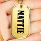 Mattie v01 - 18k Gold Finished Luxury Dog Tag Necklace