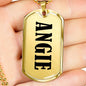 Angie v01 - 18k Gold Finished Luxury Dog Tag Necklace