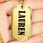 Lauren v01 - 18k Gold Finished Luxury Dog Tag Necklace