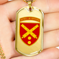 43rd Artillery Brigade (Ukraine) - 18k Gold Finished Luxury Dog Tag Necklace