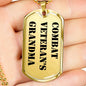 Combat Veteran's Grandma - 18k Gold Finished Luxury Dog Tag Necklace