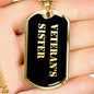 Veteran's Sister v2 - 18k Gold Finished Luxury Dog Tag Necklace