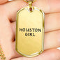 Houston Girl - 18k Gold Finished Luxury Dog Tag Necklace