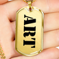 Art - 18k Gold Finished Luxury Dog Tag Necklace