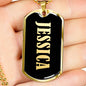 Jessica v02 - 18k Gold Finished Luxury Dog Tag Necklace