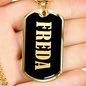 Freda v02 - 18k Gold Finished Luxury Dog Tag Necklace