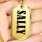Sally v01 - 18k Gold Finished Luxury Dog Tag Necklace