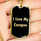 Love My Cavapoo v5 - 18k Gold Finished Luxury Dog Tag Necklace