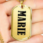 Marie v01 - 18k Gold Finished Luxury Dog Tag Necklace