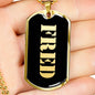 Fred v2 - 18k Gold Finished Luxury Dog Tag Necklace