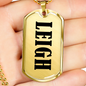 Leigh v01 - 18k Gold Finished Luxury Dog Tag Necklace