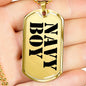Navy Boy - 18k Gold Finished Luxury Dog Tag Necklace