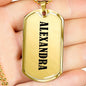 Alexandra v01 - 18k Gold Finished Luxury Dog Tag Necklace