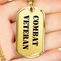Combat Veteran - 18k Gold Finished Luxury Dog Tag Necklace