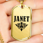 Janet v01a - 18k Gold Finished Luxury Dog Tag Necklace