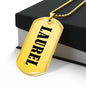 Laurel v01 - 18k Gold Finished Luxury Dog Tag Necklace