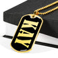 Kay v02 - 18k Gold Finished Luxury Dog Tag Necklace