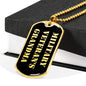 Military Veteran's Grandma v2 - 18k Gold Finished Luxury Dog Tag Necklace