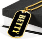 Betty v02 - 18k Gold Finished Luxury Dog Tag Necklace