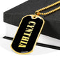 Cynthia v02 - 18k Gold Finished Luxury Dog Tag Necklace