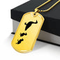 Mama Duck With 2 Ducklings - 18k Gold Finished Luxury Dog Tag Necklace