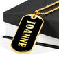 Joanne v02 - 18k Gold Finished Luxury Dog Tag Necklace