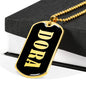 Dora v02 - 18k Gold Finished Luxury Dog Tag Necklace