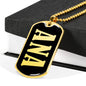 Ana v02 - 18k Gold Finished Luxury Dog Tag Necklace