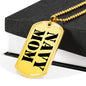 Navy Mom - 18k Gold Finished Luxury Dog Tag Necklace