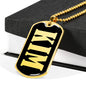 Kim v02 - 18k Gold Finished Luxury Dog Tag Necklace
